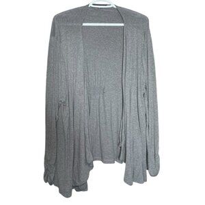 Addition Elle 3X Open Front Wrap Cardigan Grey Neutral Long Sleeve Tops Light AE